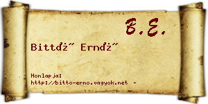 Bittó Ernő névjegykártya
